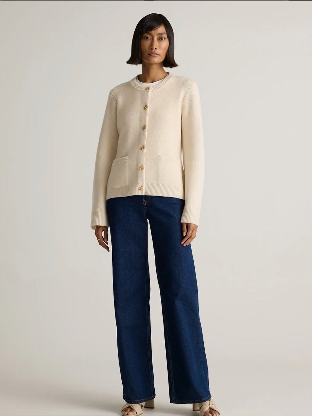 Quince Mongolian Cashmere Structured Cardigan - Picture 2 of 4